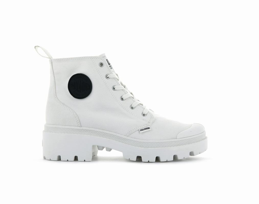 Palladium Pallabase Twill Womens Boots White Australia [JAXKCU-917]